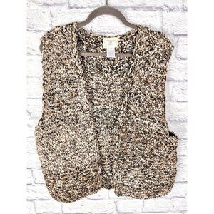 SUSAN BRISTOL Women's Black Summer Staples Mixed Weave Vest NWT S/M